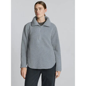 EVERLANE Women's The Renew Fleece Half-Zip Oversized Sweater Pullover - Size XS